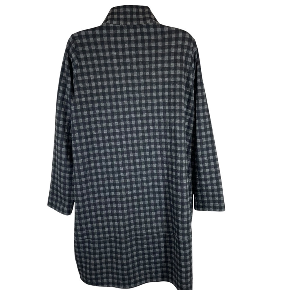 Comfy USA gingham plaid casual jacket womens small oversized lagenlook - Picture 2 of 7